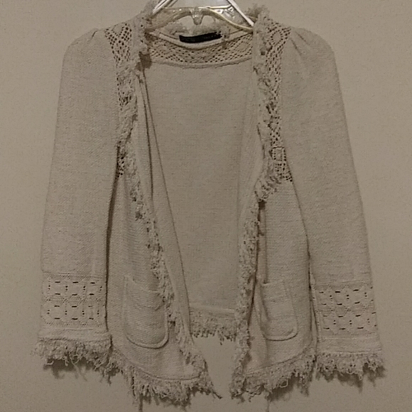 Zara Sweaters - Zara Basic Boho Linen blend Cardigan - EUC